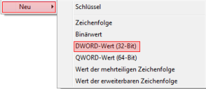 Excel DWORD-Wert 1